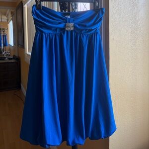Elegant Blue Dress with Rhinestone Detail